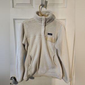 Patagonia Women's Re-Tool Snap-T Fleece Pullover Size Medium White Raw Linen